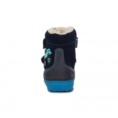 D.D. step chlapčenská detská celokožená zimná blikajúca obuv W071-32 Royal Blue 